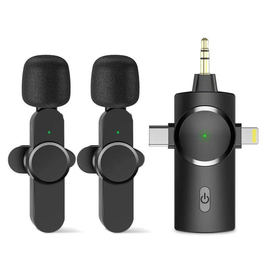 Brand New Dual Wireless Microphones for iPhone Android PC Camera