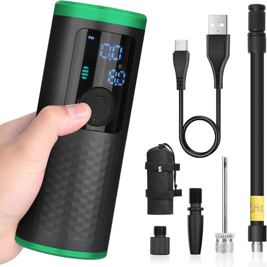 Cordless Bike Tire Inflator Air Compressor - Zacro 150PSI Electric Battery Powered Mini Bike Air Pum