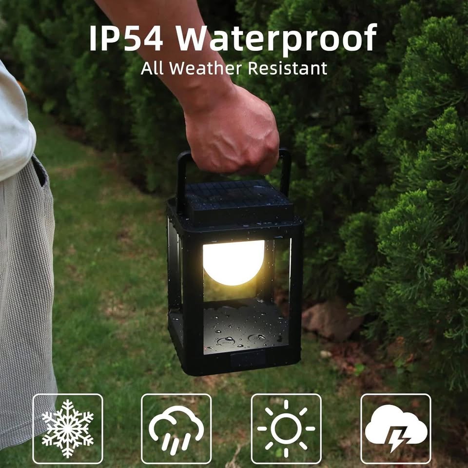 Camping Lantern, Collasis Rechargeable Lantern with 3 Brightness and 10 RGB Lighting Colors