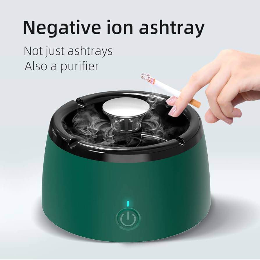 Negative Ion Ashtray Air Purifier Green