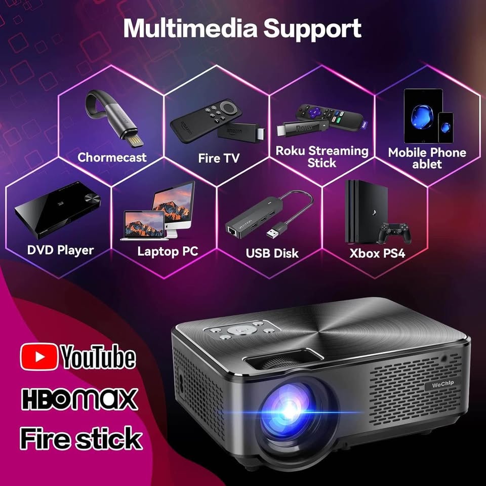 New ❤️4K Bluetooth Projector with 5G/2.4GWiFi, 12000L 1080P Full HD Home/Outdoor Movie Projector
