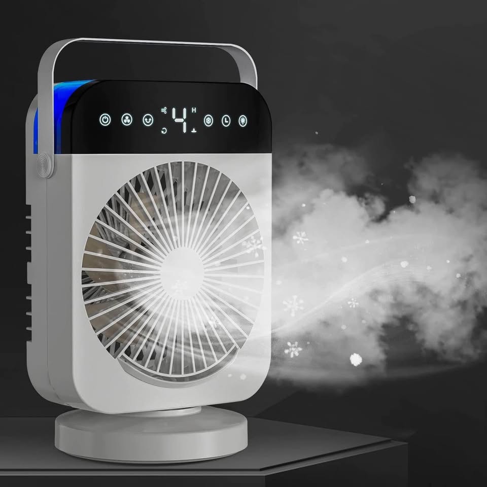 Portable Air Conditioner Fan, 70° Oscillating Air Cooler Fan, 4-in-1 Mini Air Cooling Fan