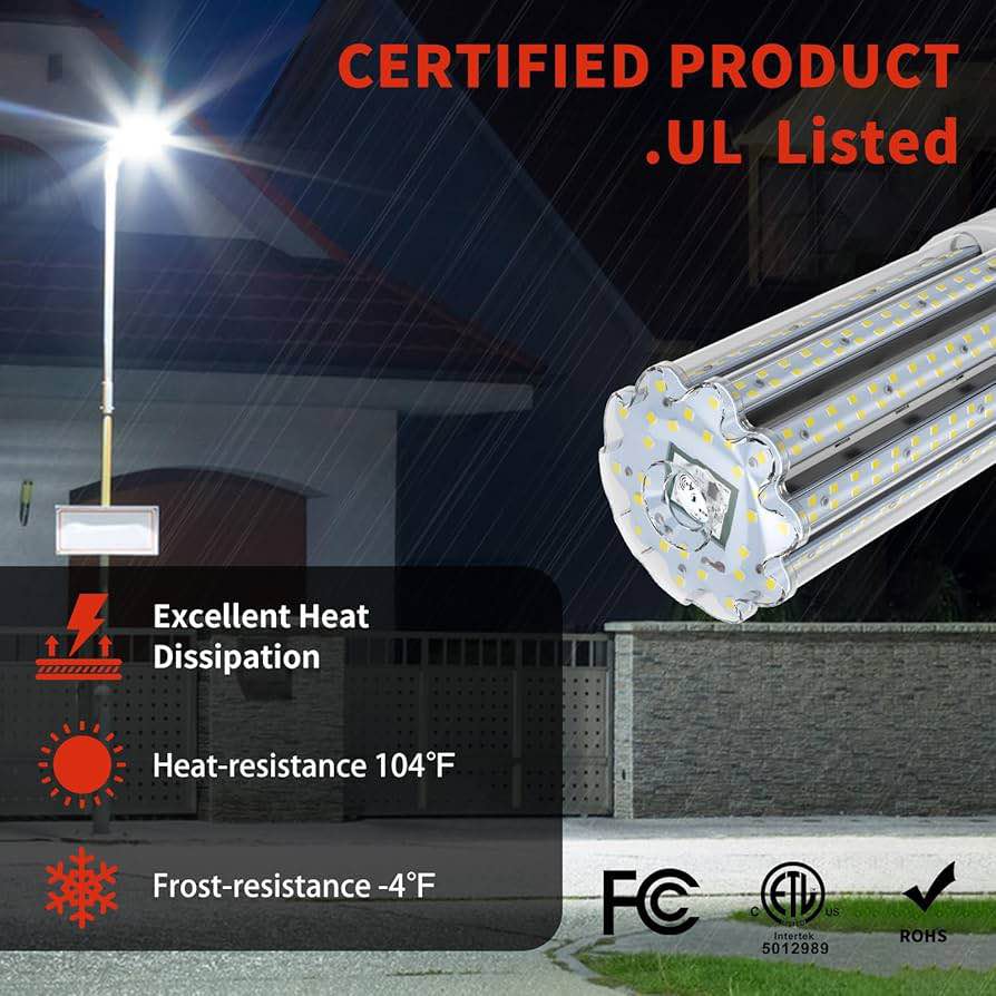 2-Pack Motion Sensor LED Corn Bulbs 16000 Lumens 5000K Daylight
