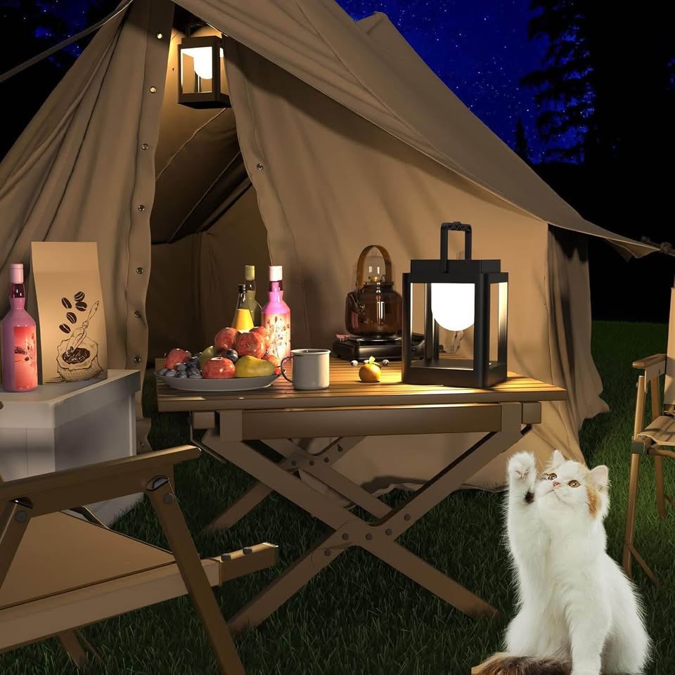 Camping Lantern, Collasis Rechargeable Lantern with 3 Brightness and 10 RGB Lighting Colors