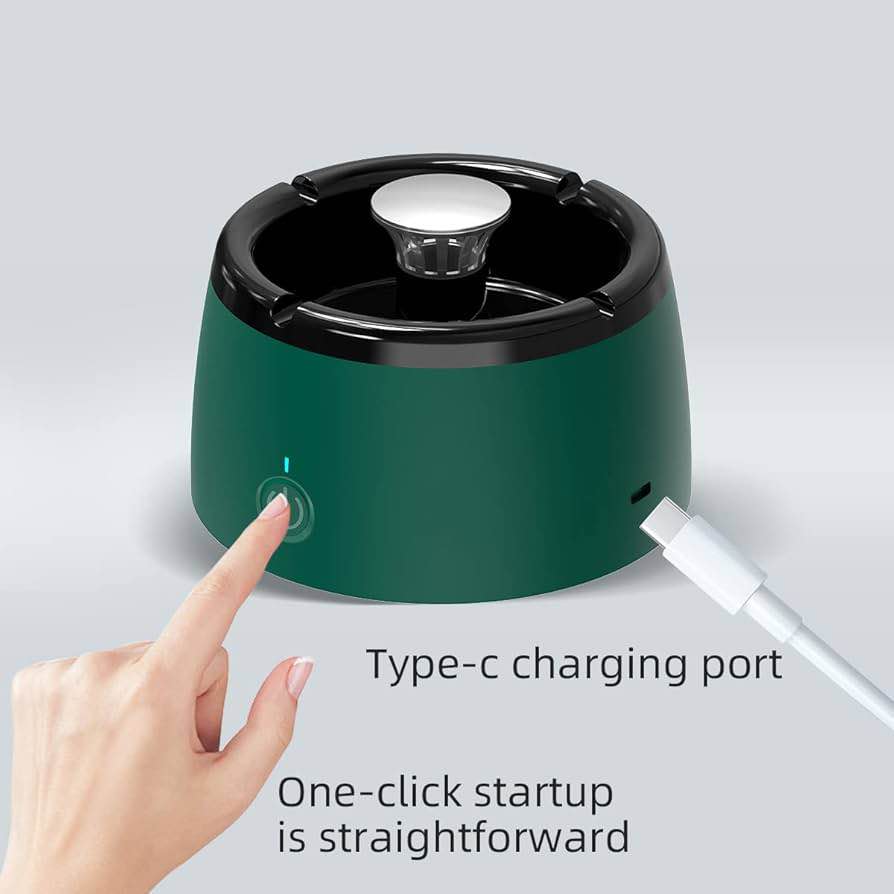 Negative Ion Ashtray Air Purifier Green
