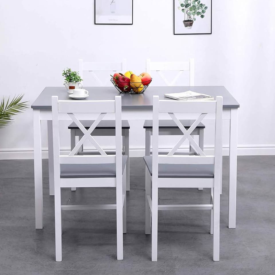 5-Piece Dining Table and Chairs Dining Room Set with One Table and Four Chairs for Home Kitchen, DC