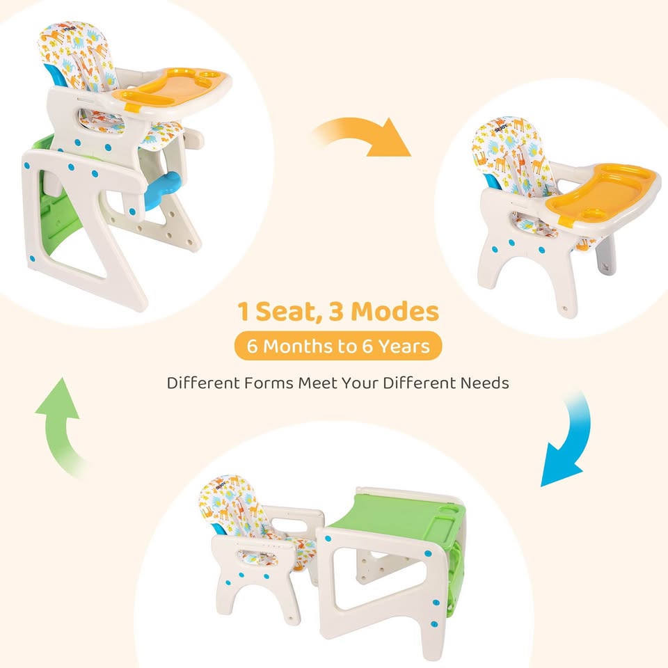 Brand new Green and pink Sejoy 3 in 1 Baby High Chair Convertible Play Table Seat Booster Toddler
