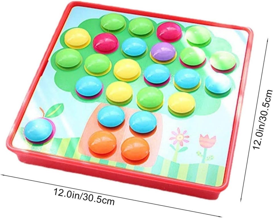 Button Nail - Button Art Toys - Toddler Activities Crafts Color Matching Early Learning Educational