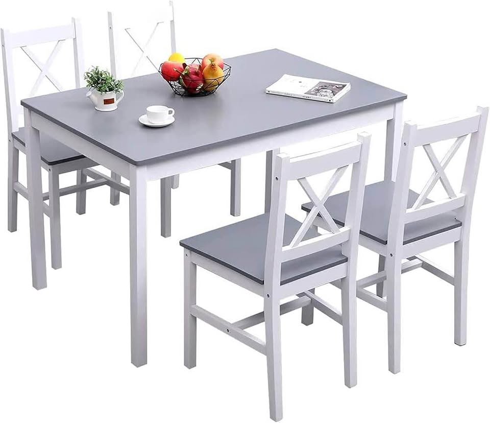 5-Piece Dining Table and Chairs Dining Room Set with One Table and Four Chairs for Home Kitchen, DC