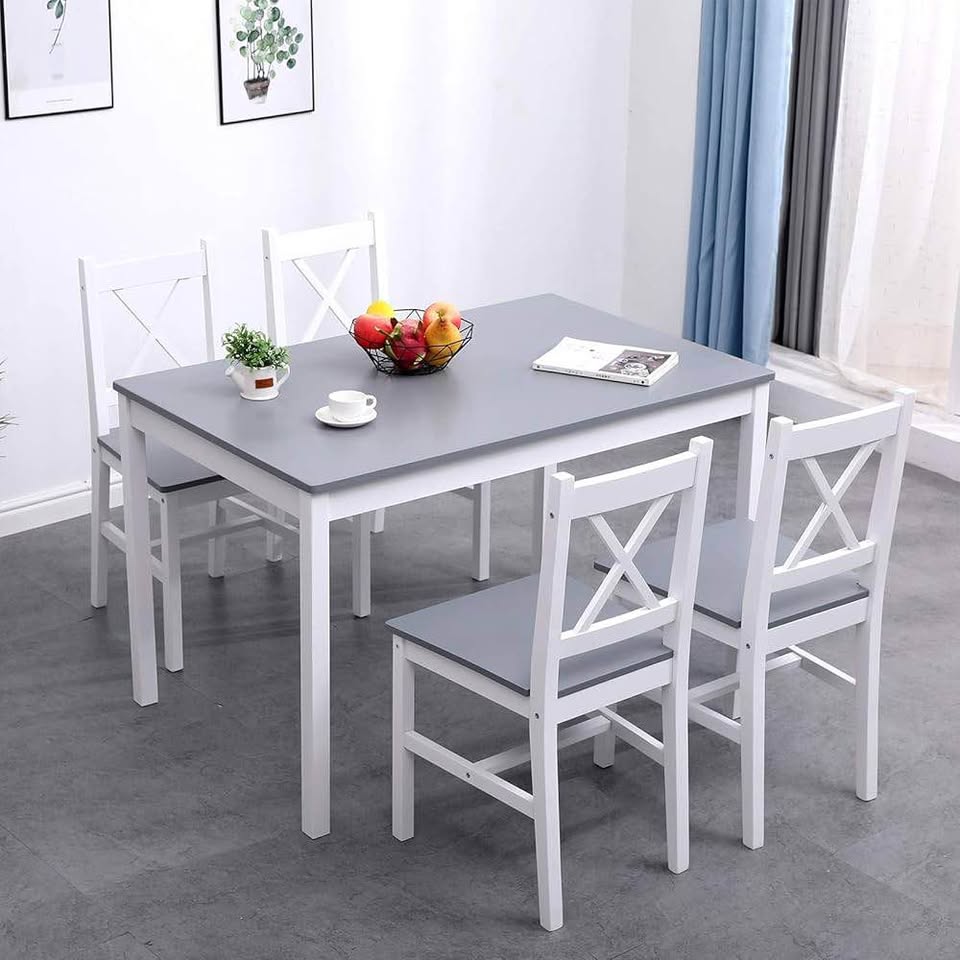 5-Piece Dining Table and Chairs Dining Room Set with One Table and Four Chairs for Home Kitchen, DC