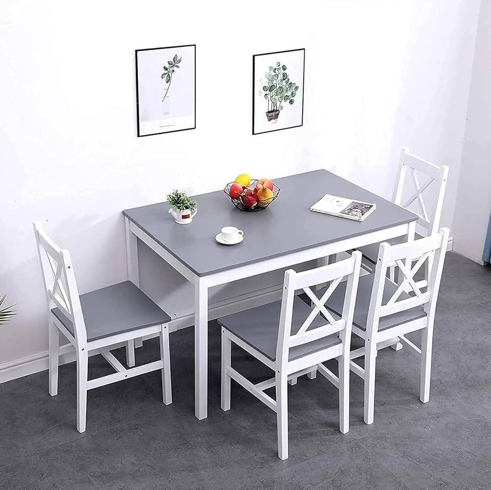 5-Piece Dining Table and Chairs Dining Room Set with One Table and Four Chairs for Home Kitchen, DC
