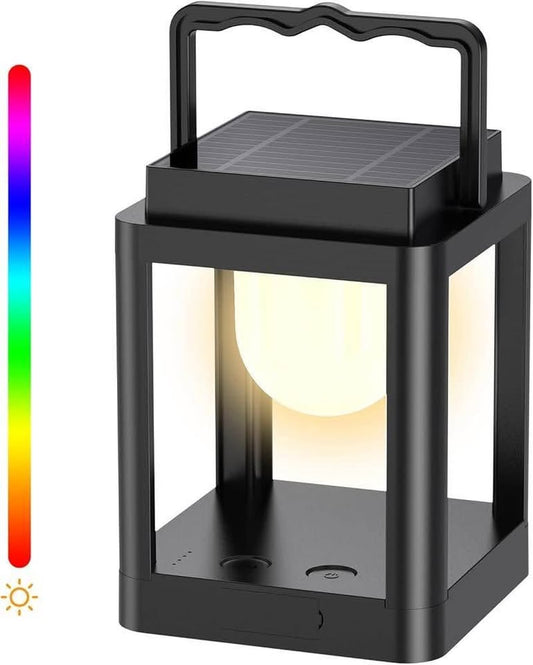 Camping Lantern, Collasis Rechargeable Lantern with 3 Brightness and 10 RGB Lighting Colors