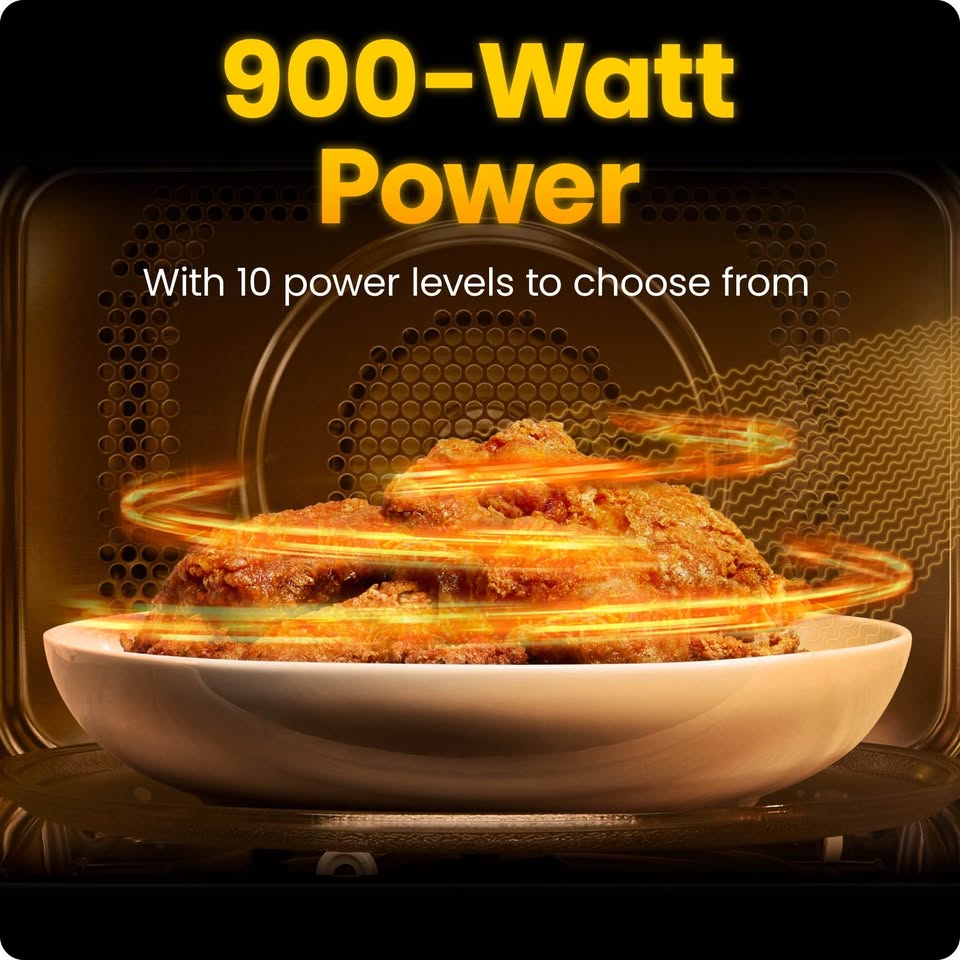 Chefman Countertop Microwave Oven 0.9 Cu. Ft., 900 Watts with 10 Power Levels, 6 Cooking Presets wit