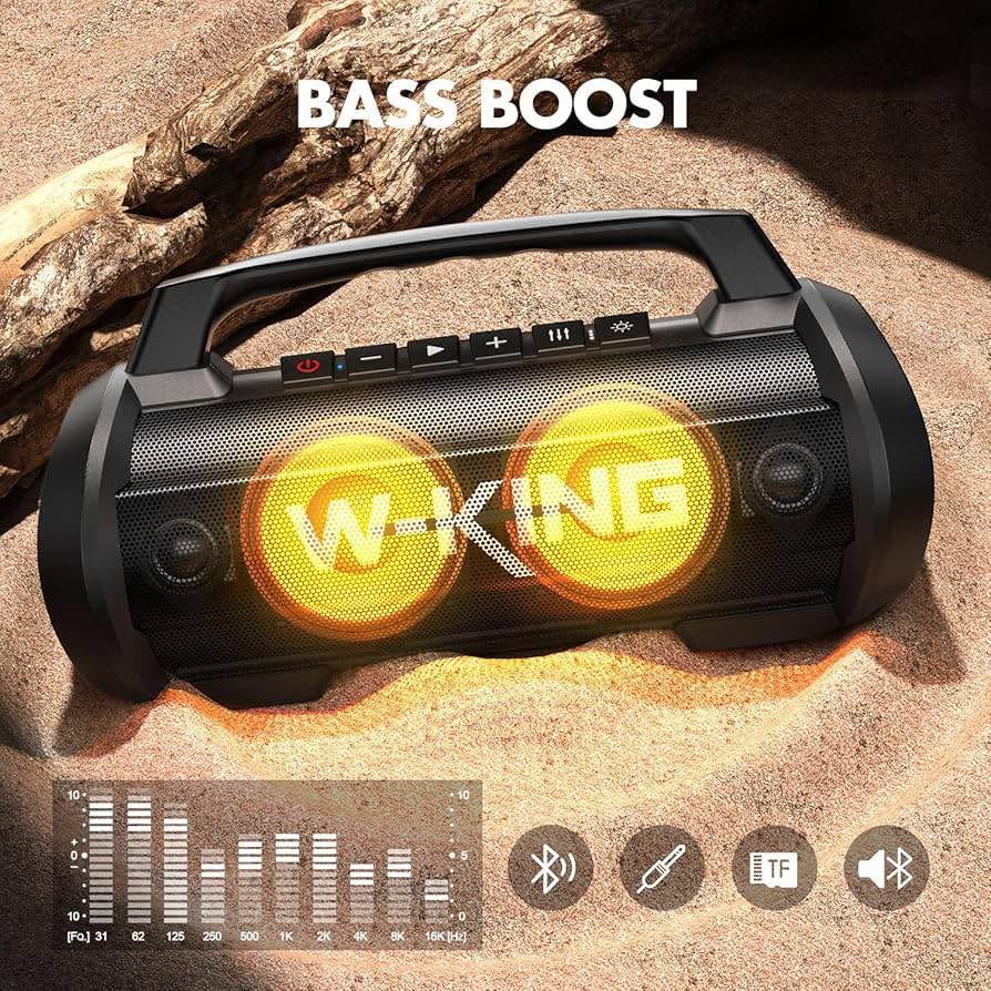 W-KING ：D 10-mic Bluetooth Speaker with Wireless Microphone, 120W Peak Waterproof