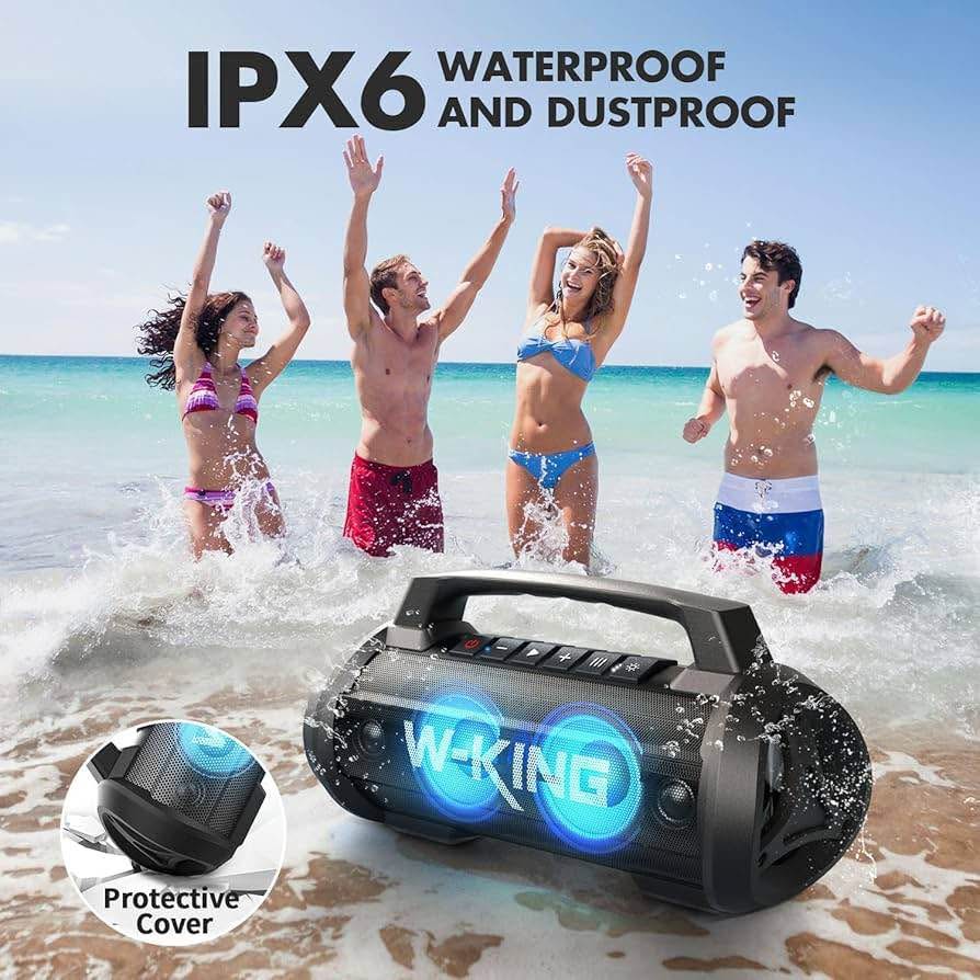 W-KING ：D 10-mic Bluetooth Speaker with Wireless Microphone, 120W Peak Waterproof
