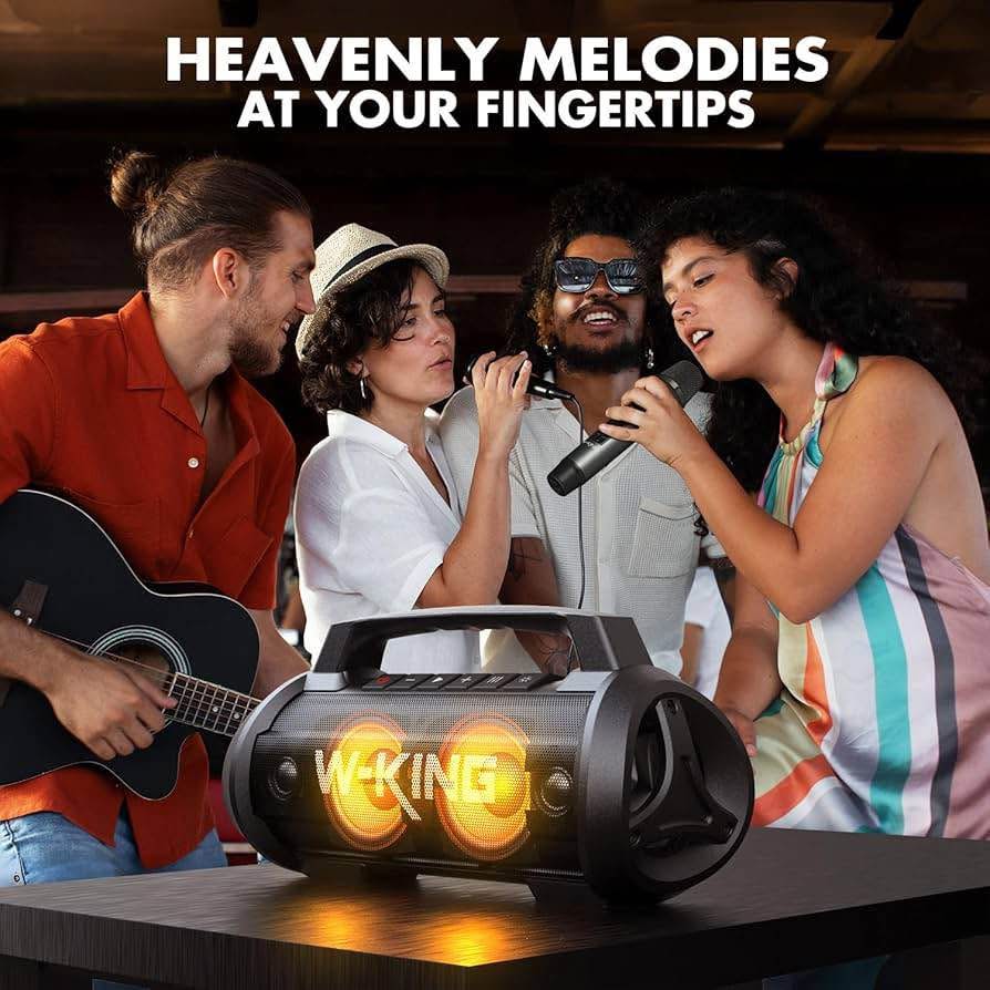 W-KING ：D 10-mic Bluetooth Speaker with Wireless Microphone, 120W Peak Waterproof