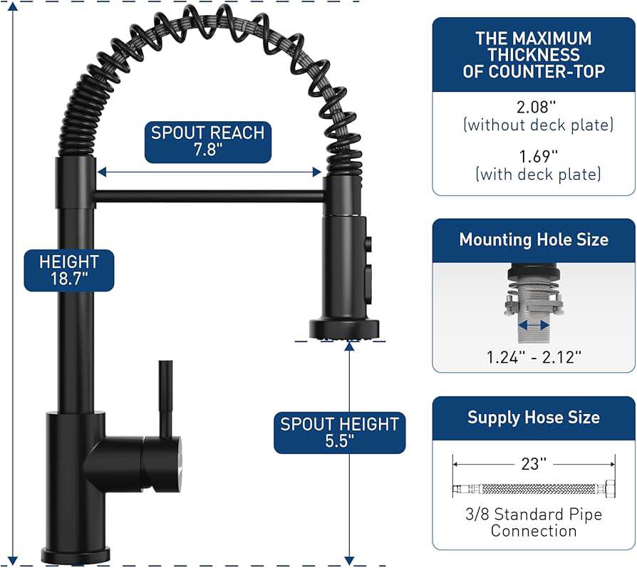 spring sale black and brushnickelKitchen Faucet, 304 Stainless Steel Kitchen Faucet with Pull Down