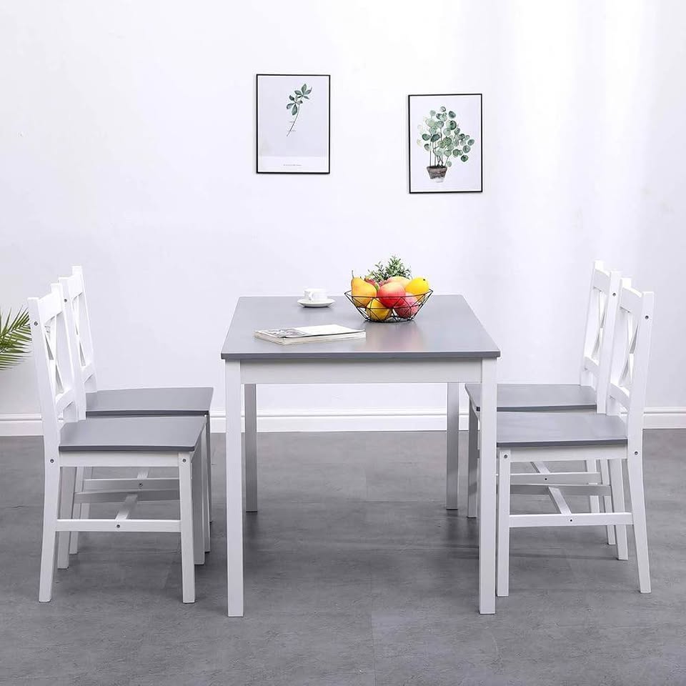 5-Piece Dining Table and Chairs Dining Room Set with One Table and Four Chairs for Home Kitchen, DC