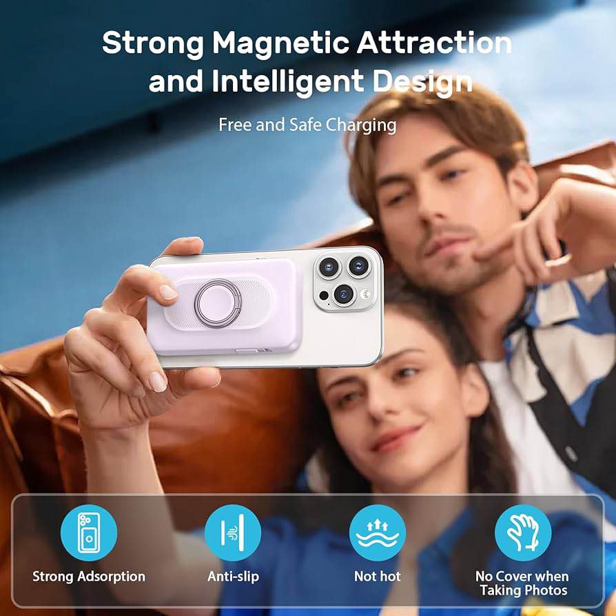 Magnetic Power Bank 20000mAh, 4-in-1 Wireless Portable Charger, 22.5W Fast Charging with USB-C/iOS C