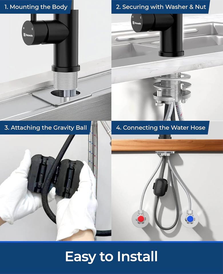 spring sale black and brushnickelKitchen Faucet, 304 Stainless Steel Kitchen Faucet with Pull Down