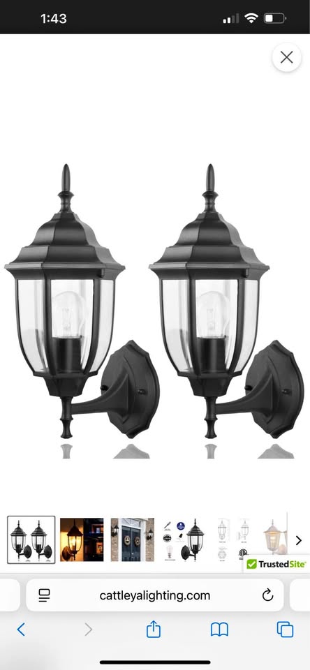 2 packs 1-Light Black Die-cast Aluminum Outdoor Wall Lantern Sconce (2-Pack)