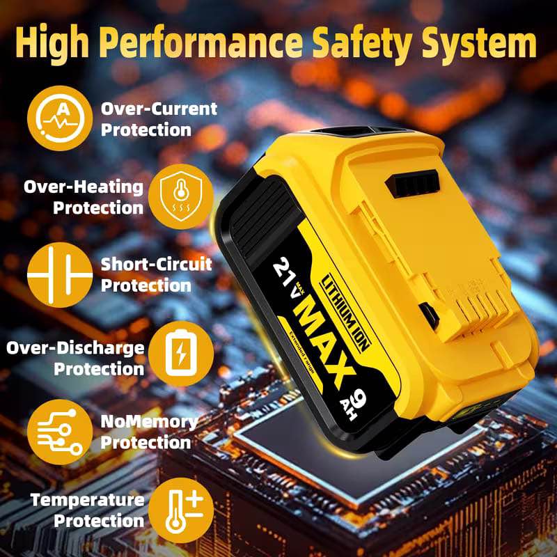 21V 9Ah Lithium-Ion Battery Replacement For Dewalt - Compact XR Design, High-Capacity Power