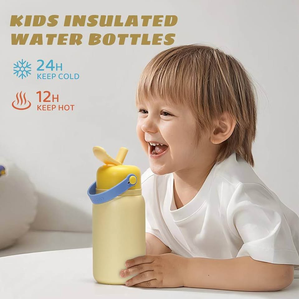 PLUS EIGHT Kids Insulated Water Bottles with DIY Stickers