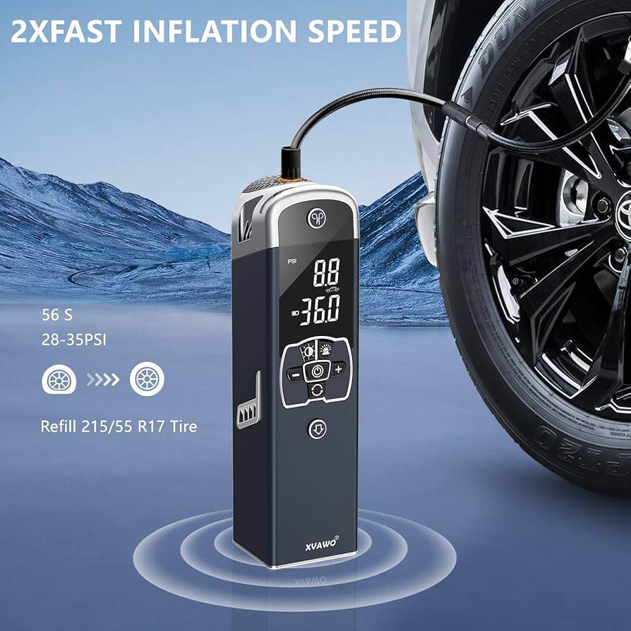 Tire Inflator Portable Air Compressor: Cordless Deflatable Air Pump for Car Tires - 150PSI Tire Pump