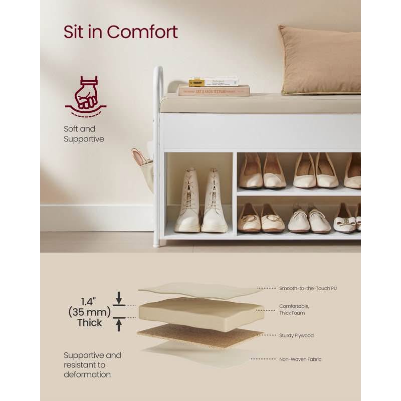 Brand new sealed 8 Pair Shoe Storage Bench with Hidden Storage