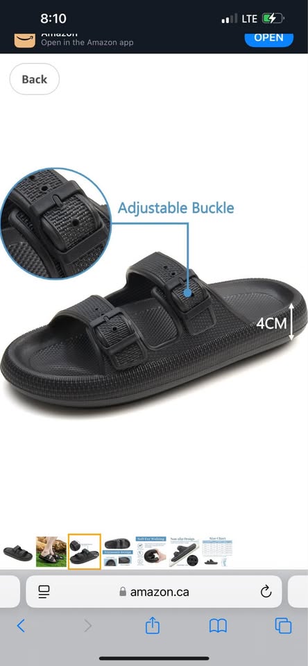 Slides Sandals for Women and Men Pillow Slides with Adjustable Double Buckle Unisex Bathroom Slipper