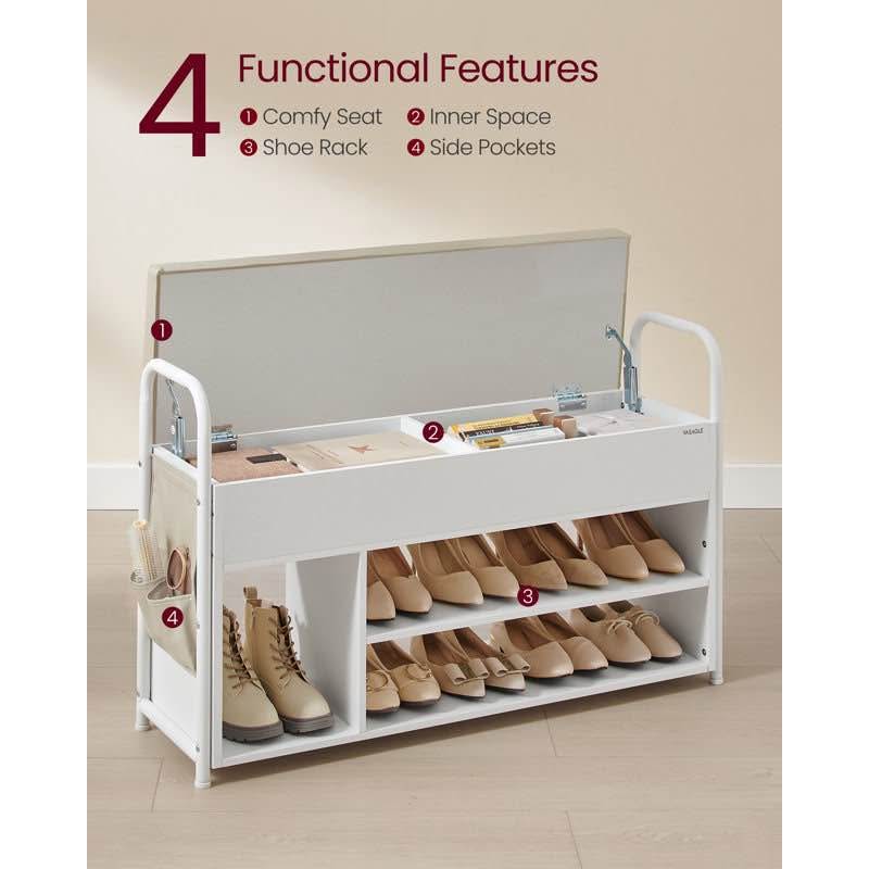 Brand new sealed 8 Pair Shoe Storage Bench with Hidden Storage