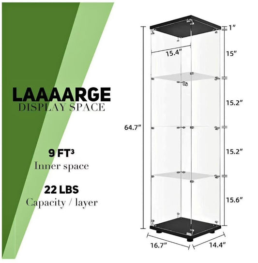Beauty4U 4 layer white One-Door Glass Display Cabinet, White Curio Cabinets
