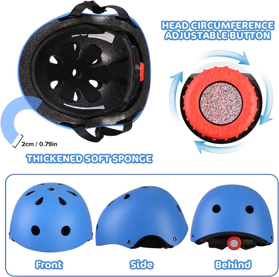 Kids Bike Skateboard Helmet, Helmet and Pads Protect Head Knee Elbow and Wrist,7 Pcs Adjustable Prot