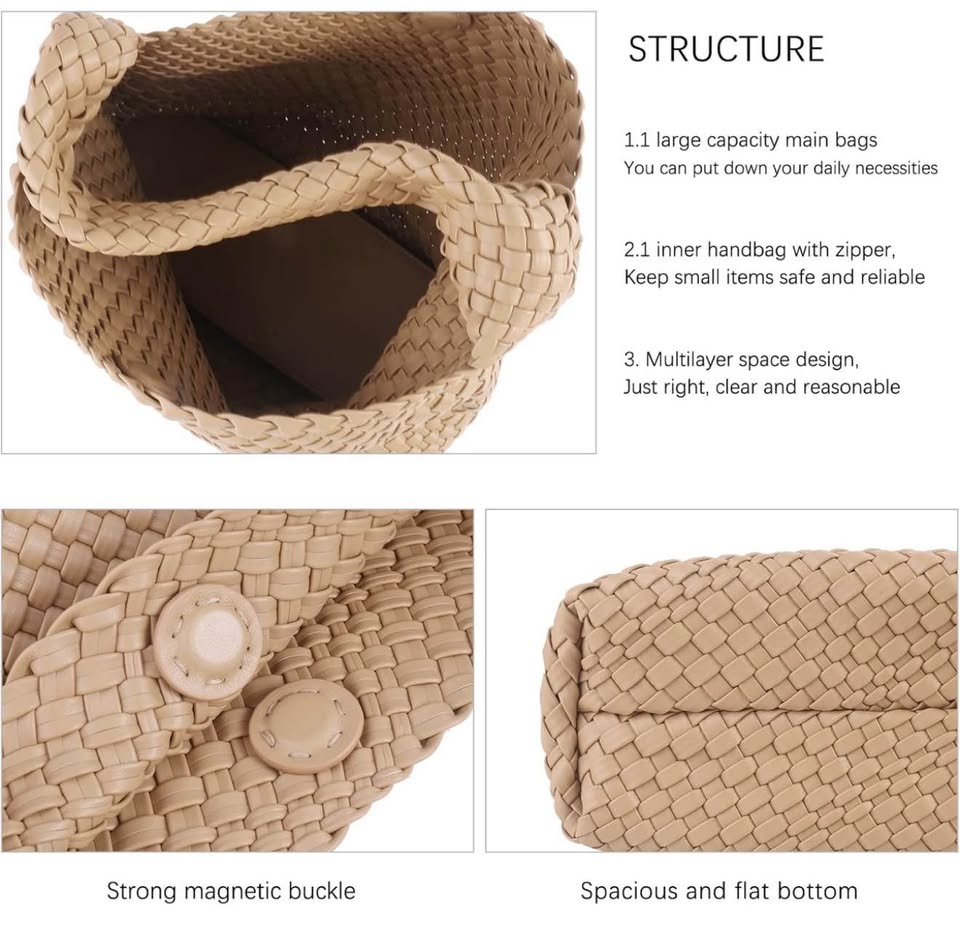 Chic Woven Tote Bag - Multiple Colors Available!