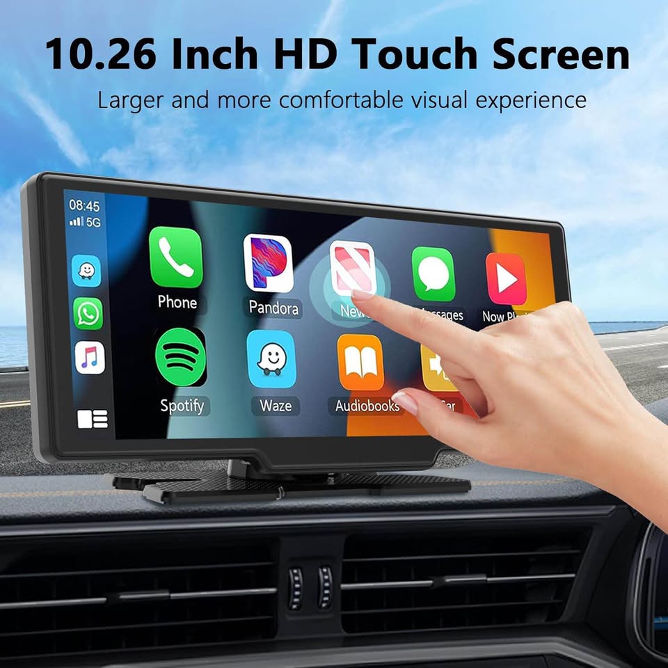 10.26 Inch Wireless Apple Car Play and Android Auto Screen with 4K Dash cam and real camera