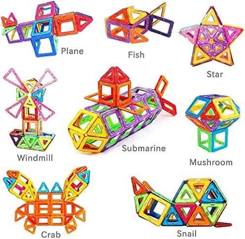 Magnet Tiles, Magnetic Building Blocks Toys for Kids 3 4 5 6 Year Old Girl Boy (46 Piece) Toddler Ki
