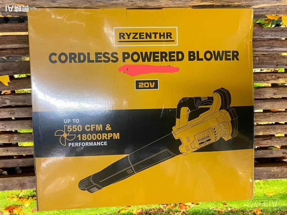 RYZENTHR 20V Cordless Leaf Blower w/ Battery & Charger