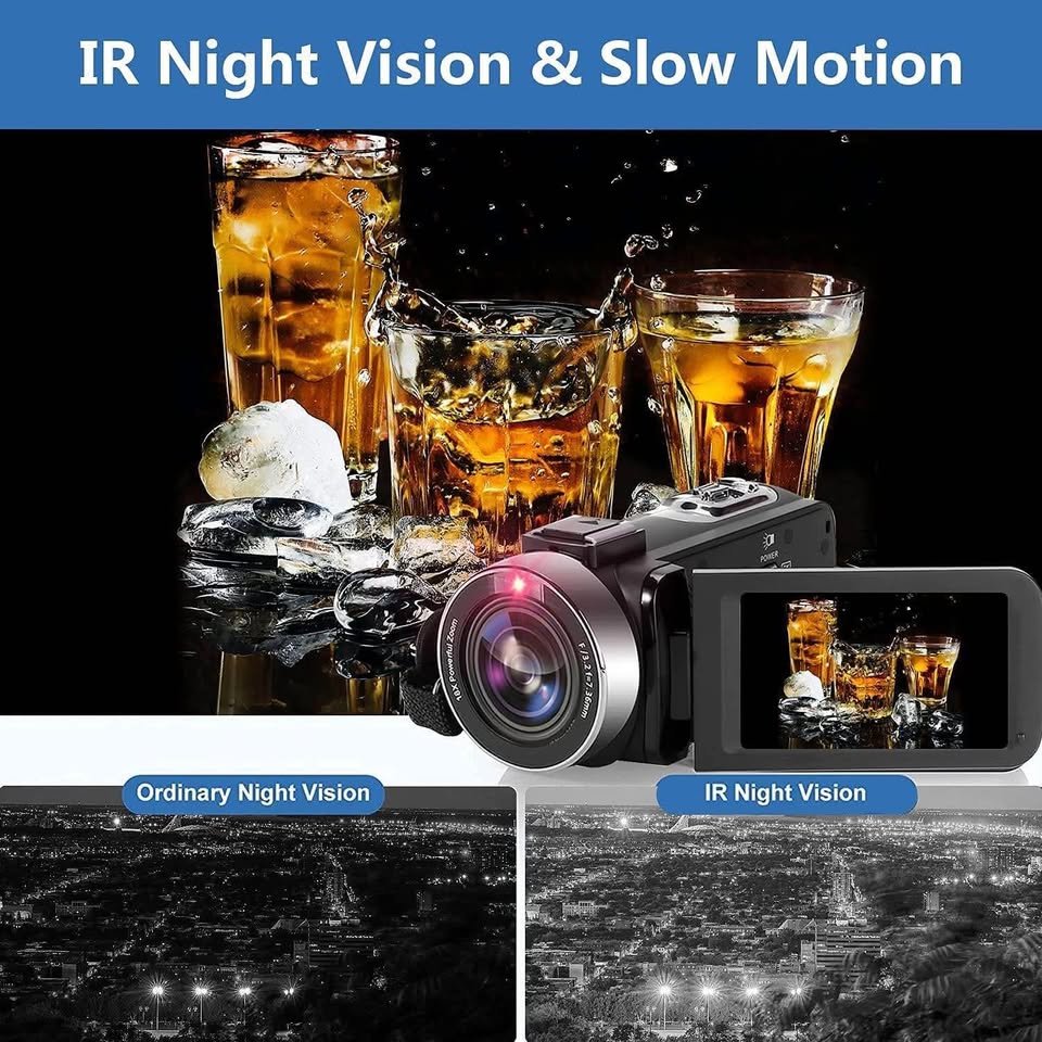 4K Video Camera Camcorder 48MP 60FPS 18X Digital Camera IR Night Vision Video Camera for YouTube