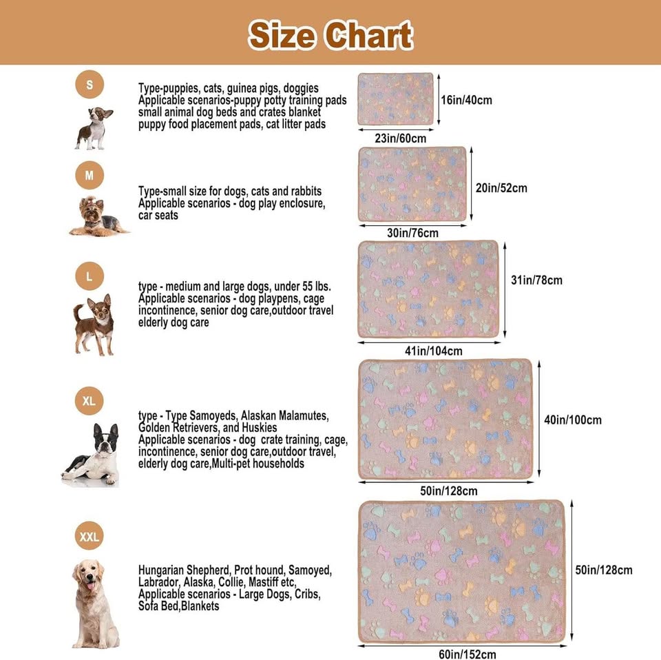 Dono 1 Pack 3 Dog Blankets Soft Fluffy Paw Print Pattern Fleece Pet Blanket Warm Sleep Mat