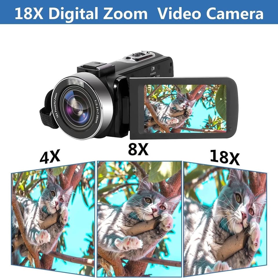 4K Video Camera Camcorder 48MP 60FPS 18X Digital Camera IR Night Vision Video Camera for YouTube