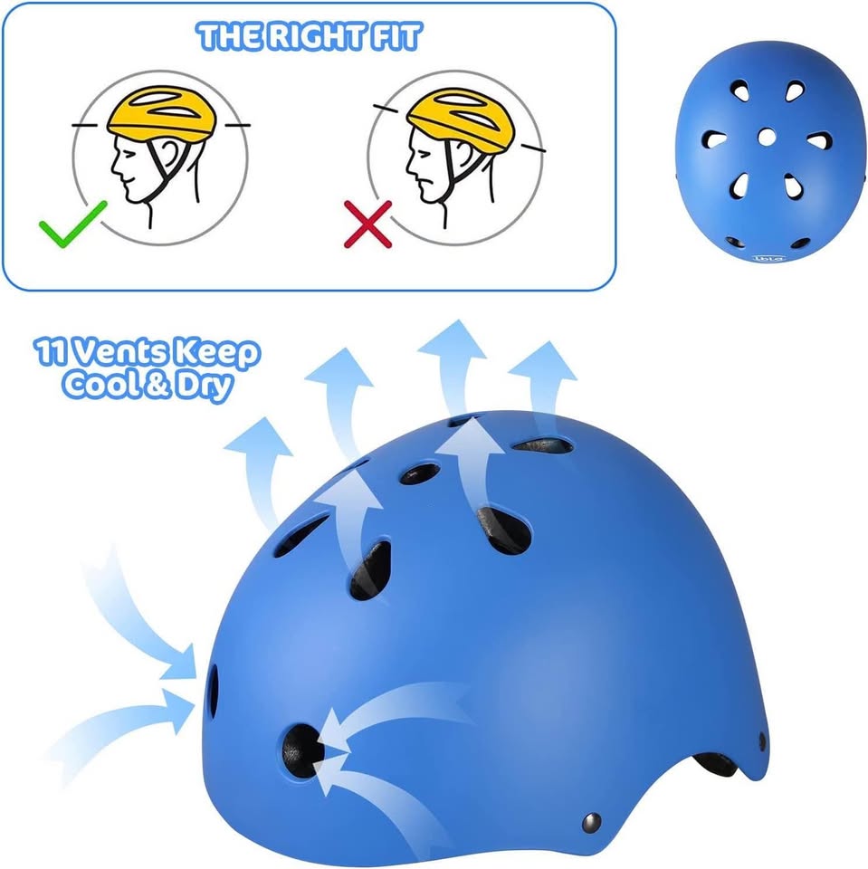 Kids Bike Skateboard Helmet, Helmet and Pads Protect Head Knee Elbow and Wrist,7 Pcs Adjustable Prot