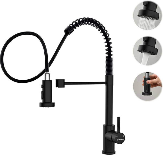 spring sale black and brushnickelKitchen Faucet, 304 Stainless Steel Kitchen Faucet with Pull Down