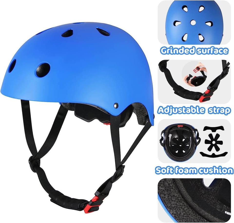 Kids Bike Skateboard Helmet, Helmet and Pads Protect Head Knee Elbow and Wrist,7 Pcs Adjustable Prot