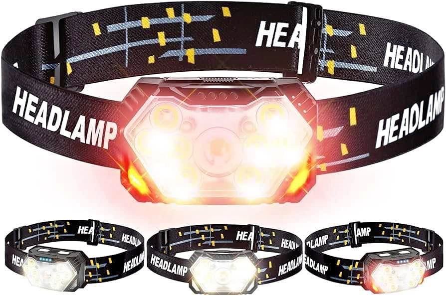 4 pack Headlamp Rechargeable 2500 Lumen LED Head Lights for Forehead Bright Head Lamp