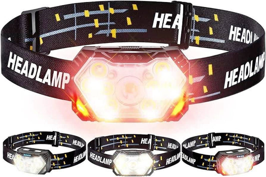 4 pack Headlamp Rechargeable 2500 Lumen LED Head Lights for Forehead Bright Head Lamp