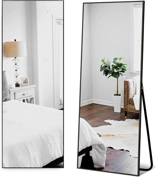 NeuType black 64''x21'' Full Length Mirror for Wall Bathroom Body Floor