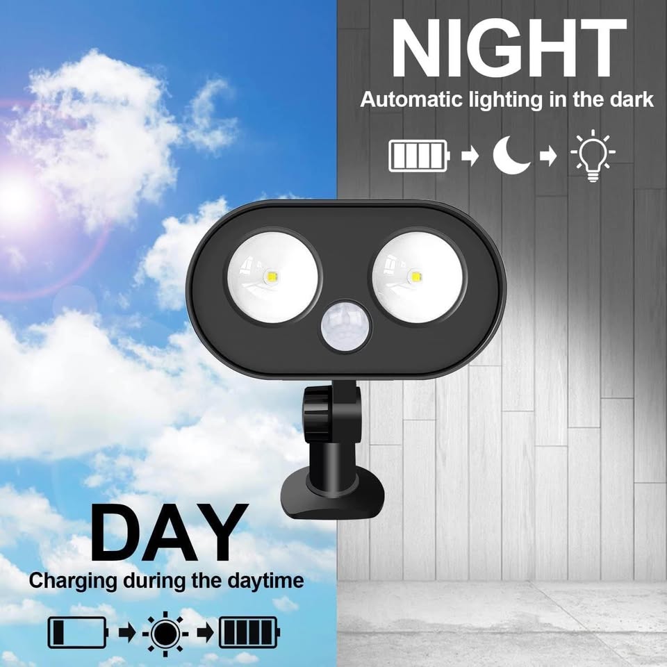 2 pack Solar Motion Sensor Light Outdoor, IP65 Waterproof Solar Security Light, Motion Detected