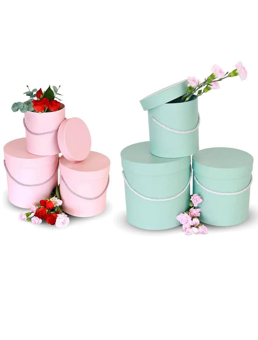 Premium Quality Round Flower Box, Gift Boxes for Luxury Flower and Gift Arrangements, Set of 3 pcs