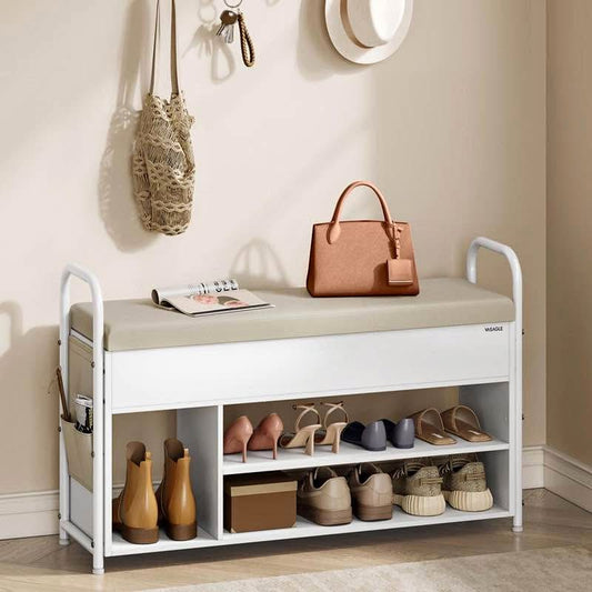 Brand new sealed 8 Pair Shoe Storage Bench with Hidden Storage