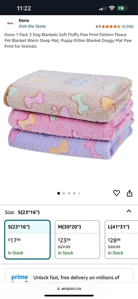 Dono 1 Pack 3 Dog Blankets Soft Fluffy Paw Print Pattern Fleece Pet Blanket Warm Sleep Mat
